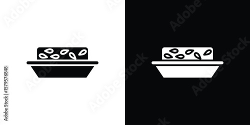 Halva icon symbol in black and white color. Silhouette Styles.