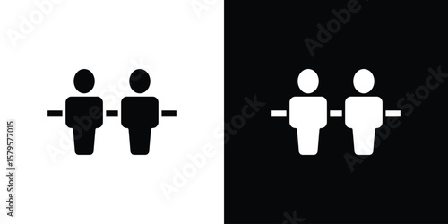 Foosball icon symbol in black and white color. Silhouette Styles.