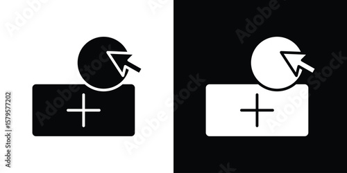 Drag and drop icon symbol in black and white color. Silhouette Styles.