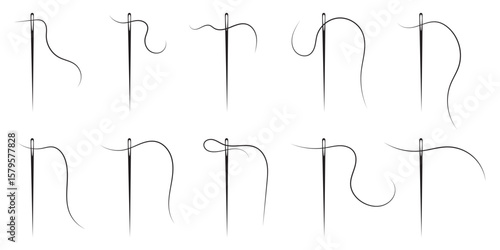 needle and thread icon. sewing needle and thread icon. vector illustration eps 10.