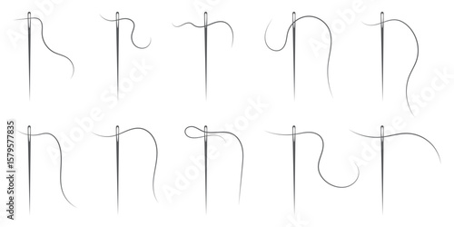 needle and thread icon. sewing needle and thread icon. vector illustration eps 10.