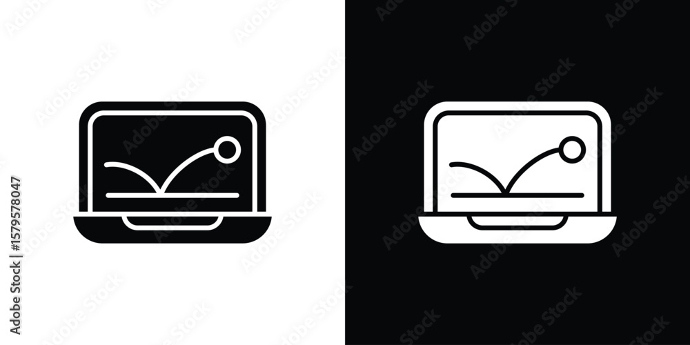 Obraz premium Bounce rate icon symbol in black and white color. Silhouette Styles.