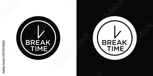 Break icon symbol in black and white color. Silhouette Styles.