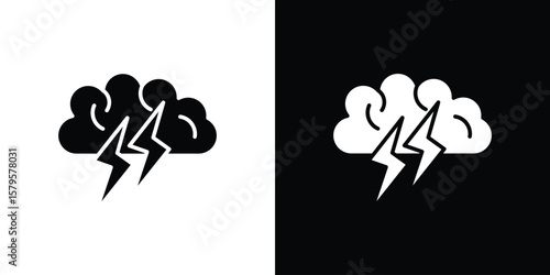 Brainstorm icon symbol in black and white color. Silhouette Styles.