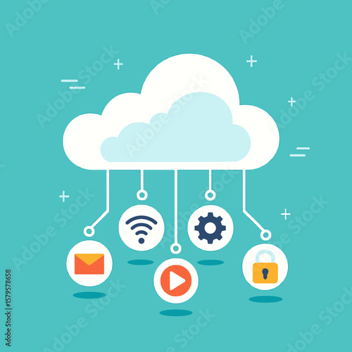 Cloud Computing Icons for Digital Services