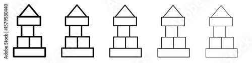 Wooden block icon in web style. Vector illustration. Eps10