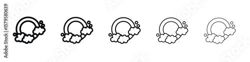 Washing dishes icon in web style. Vector illustration. Eps10