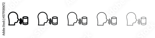 Voice control icon in web style. Vector illustration. Eps10