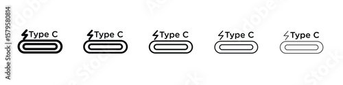 USB type c icon in web style. Vector illustration. Eps10