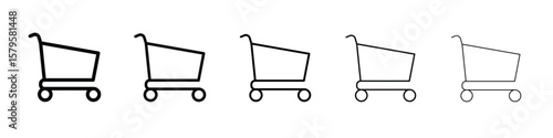 Shopping cart icon in web style. Vector illustration. Eps10