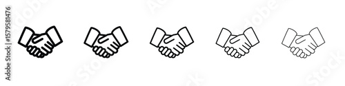 Shake hands icon in web style. Vector illustration. Eps10