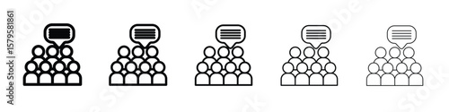 Public opinion icon in web style. Vector illustration. Eps10