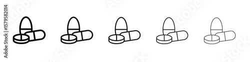 Pills icon in web style. Vector illustration. Eps10