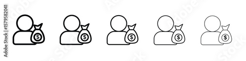 Personal loan icon in web style. Vector illustration. Eps10