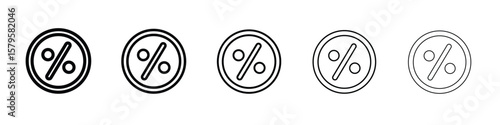 Percent icon in web style. Vector illustration. Eps10