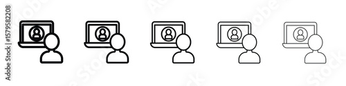 Online course icon in web style. Vector illustration. Eps10