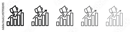 Marketing strategy icon in web style. Vector illustration. Eps10