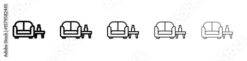 Lounge icon in web style. Vector illustration. Eps10
