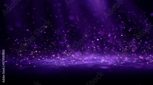 abstract violet background with glowing purple particles and soft glittering light creating dreamy depth motion fantasy and bokeh effect suitable for luxury design or tech concepts