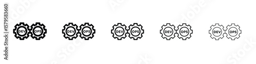 Devops icon in web style. Vector illustration. Eps10