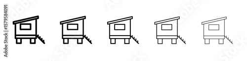 Chicken coop icon in web style. Vector illustration. Eps10