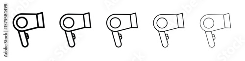 Blow dryer icon in web style. Vector illustration. Eps10