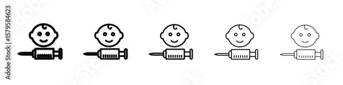 Baby Vaccination icon in web style. Vector illustration. Eps10
