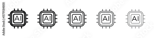 AI icon in web style. Vector illustration. Eps10