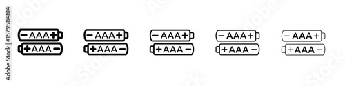AAA battery icon in web style. Vector illustration. Eps10