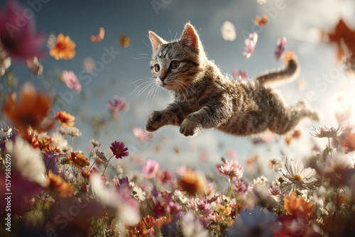 Exploring personality through vibrant flowers: a kitten's playful adventure. Imaginative names. Creative cat names: a blend of tradition, innovation, and personality. Playful cat names.