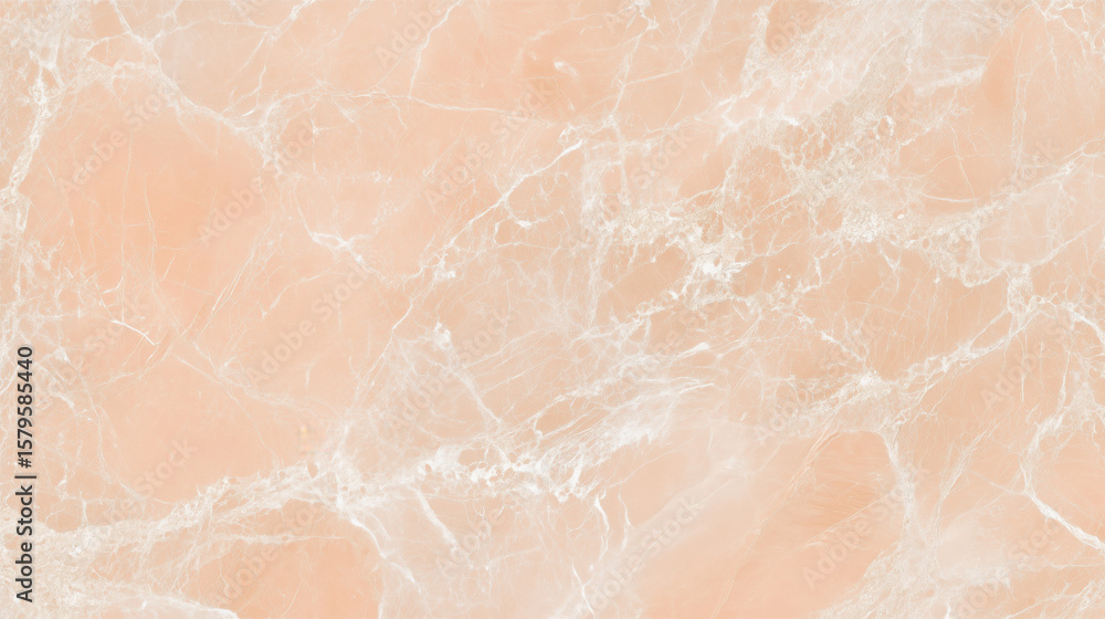 Fototapeta premium Peach marble background with delicate white veining and crystalline structure