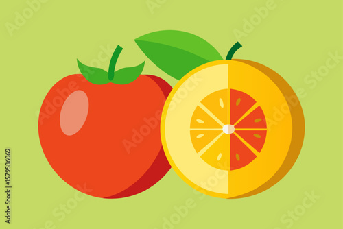 vector illustration of an orange fruit