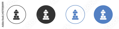 Wooden block icon concept. solid style icon designs for website, app, UI.