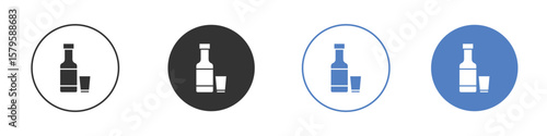 Vodka icon concept. solid style icon designs for website, app, UI.