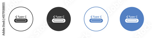 USB type c icon concept. solid style icon designs for website, app, UI.