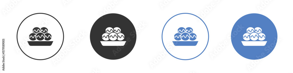 Obraz premium Takoyaki icon concept. solid style icon designs for website, app, UI.