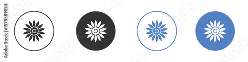 Sunflower icon concept. solid style icon designs for website, app, UI.