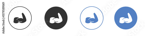 Strong arm icon concept. solid style icon designs for website, app, UI.