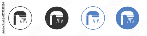 Shower Head icon concept. solid style icon designs for website, app, UI.