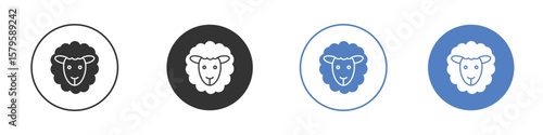 Sheep icon concept. solid style icon designs for website, app, UI.