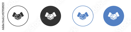 Shake hands icon concept. solid style icon designs for website, app, UI.