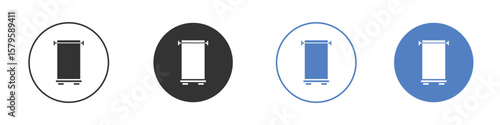 Roll up banners icon concept. solid style icon designs for website, app, UI.