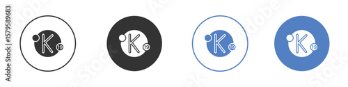 Potassium icon concept. solid style icon designs for website, app, UI.