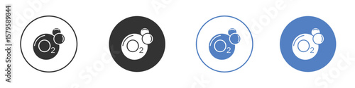 Oxygen O2 icon concept. solid style icon designs for website, app, UI.