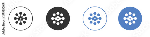 Microservices icon concept. solid style icon designs for website, app, UI.