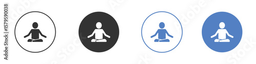 Meditating icon concept. solid style icon designs for website, app, UI.