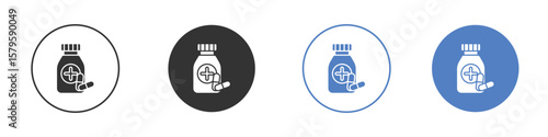 Medicine bottle icon concept. solid style icon designs for website, app, UI.