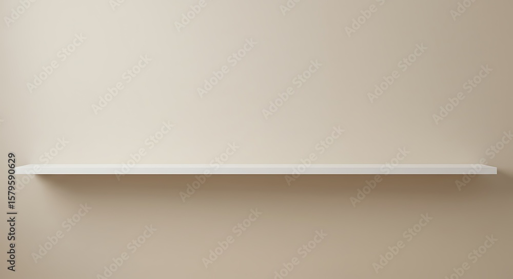 custom made wallpaper toronto digitalMinimalist Empty White Shelf on a Light Beige Wall for Product Mockups and Display