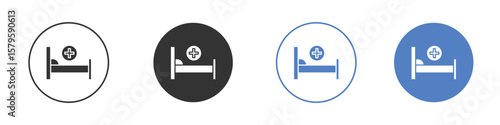 Hospital bed icon concept. solid style icon designs for website, app, UI.