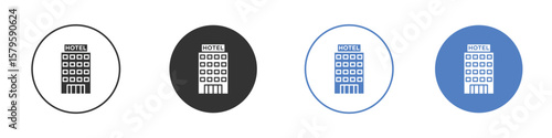 hotel icon concept. solid style icon designs for website, app, UI.